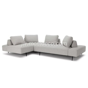 Sofa sectional kain divan wisp abu-abu